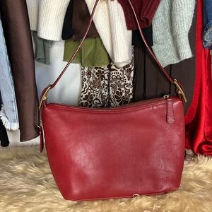 Coach Red Leather Shoulder Bag